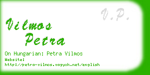 vilmos petra business card